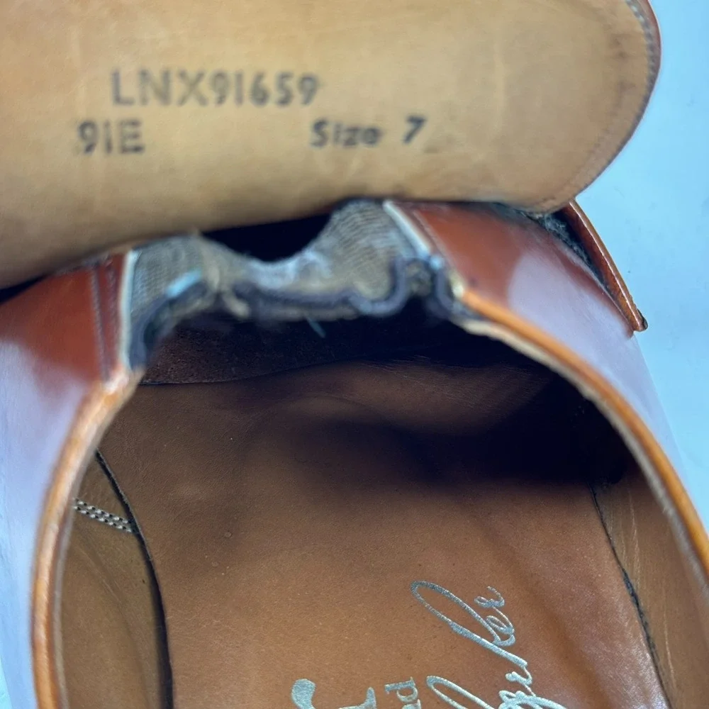 Vintage Barker of Earls Barton Men's 8/UK 7E Brown Leather Slip-On Loafer Shoes